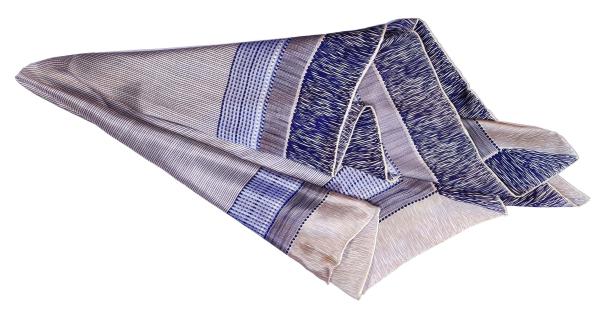 Foulard Shawl Silk Satin Abstract Classic Geometric 110X110 Blue Grey